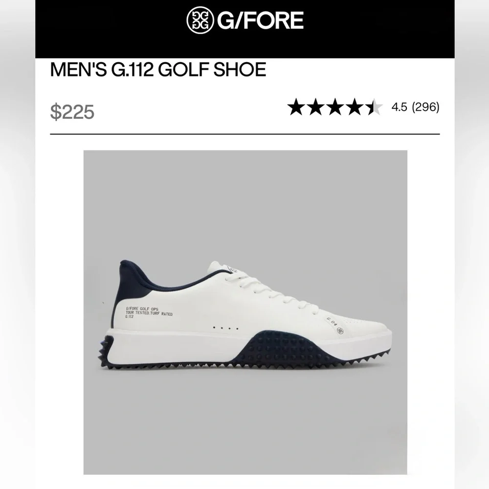 G/FORE MEN'S G.112 GOLF SHOE in Snow/Twilight - Picture 1 of 16